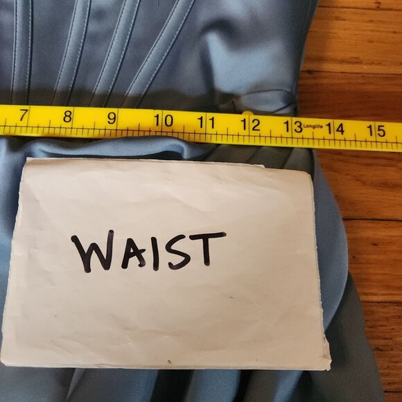 HOUSE OF CB Faye Blue Satin Corset Midi Dress - Picture 6 of 12